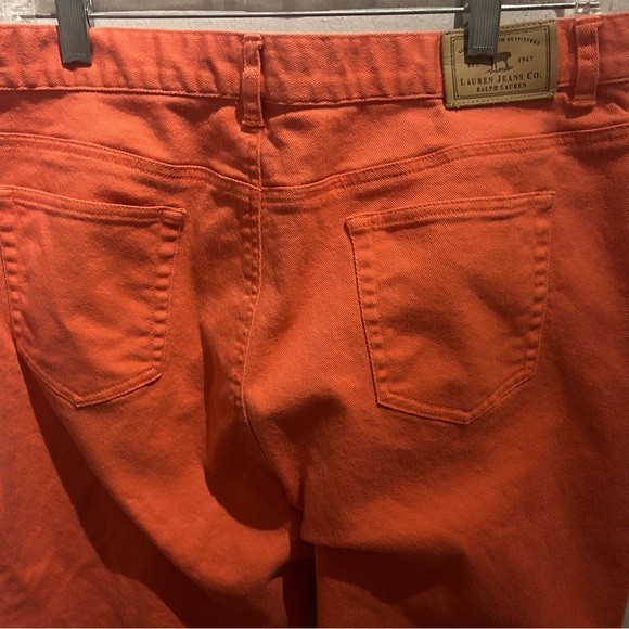 Women’s Ralph Lauren Coral Orange Stretch straight Denim Jeans Size XL 18. - Picture 5 of 7